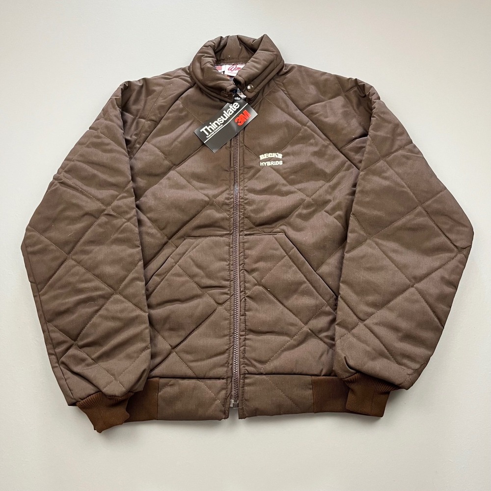 VTG Wiman Quilted Jacket Mens M Brown Thinsulate Insulated Made in USA Becks